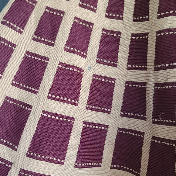 Anthropologie Moth Brown Knit Windowpane Skater Skirt XS - Picture 8 of 13